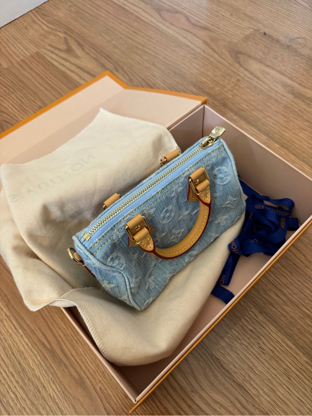 Louis Vuitton Light Blue Denim Nano Speedy 2023 - Picture 2 of 16